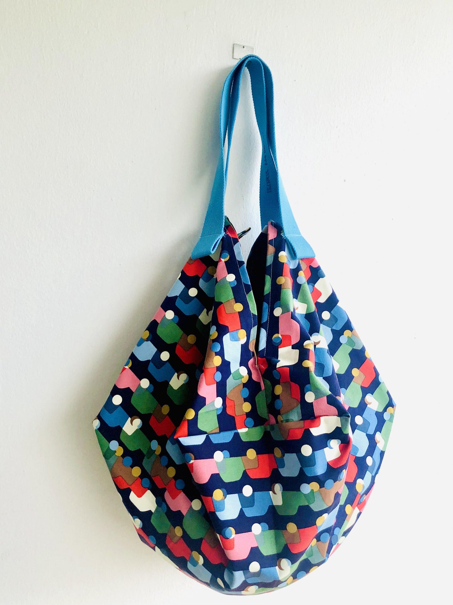 Origami sac bag , reversible fabric shoulder bag , handmade colorful Japanese inspired bag | Colorful traffic jam - Jiakuma