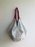 Sac origami bag , cool handmade fabric reversible bag , Japanese inspired bag | Forest & geometries from Seoul