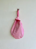 Origami knot bag , reversible wrist Japanese bag , handmade smalll cool bag || Stucco Veneziano