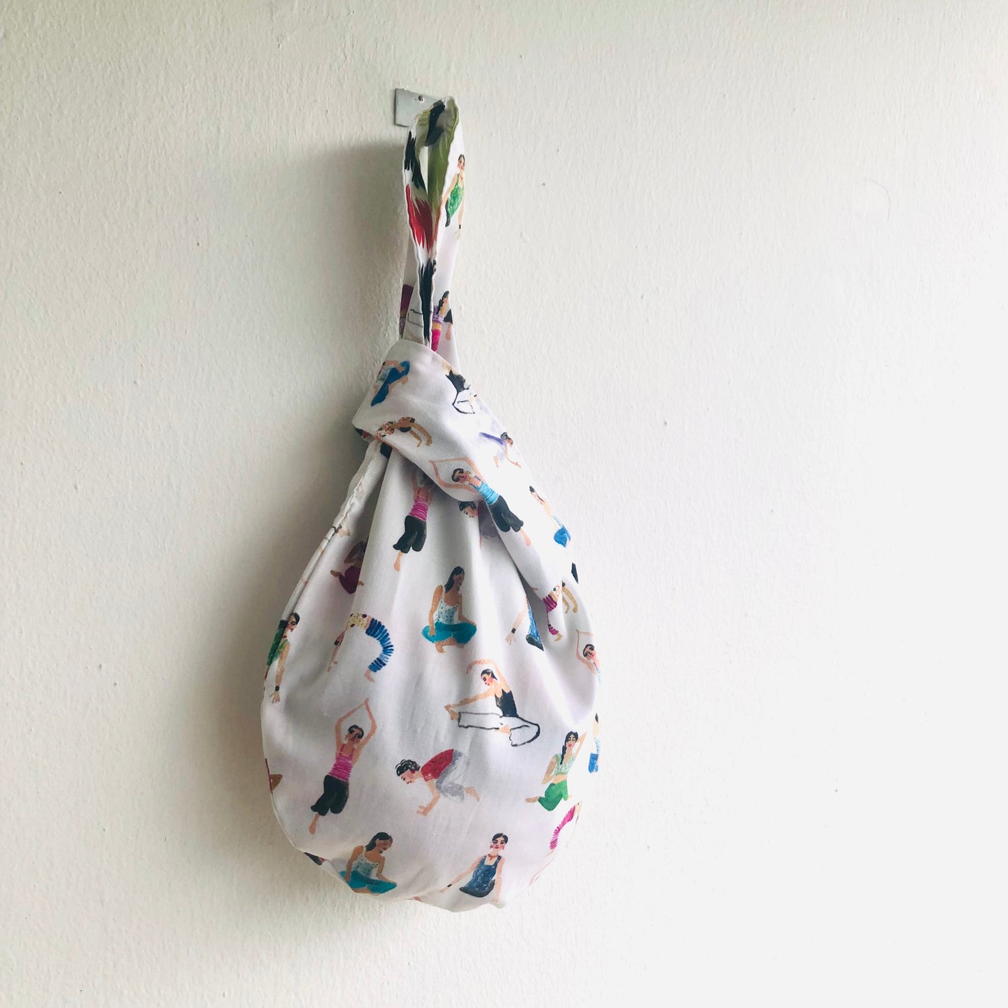 Cute knot Japanese inspired bag , origami reversible fabric bag , wrist bag | Let’s get physical