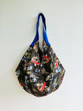 Origami sac bag , reversible Japanese fabric bag , origami shoulder bag | Flowing along the river