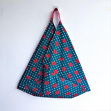 Origami eco friendly bento bag unique fabric handmade triangle shoulder bag | Roses - jiakuma.myshopify.com