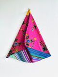 Origami bento bag , triangle colorful Japanese inspired tote | Flying from an island in Mexico to Java