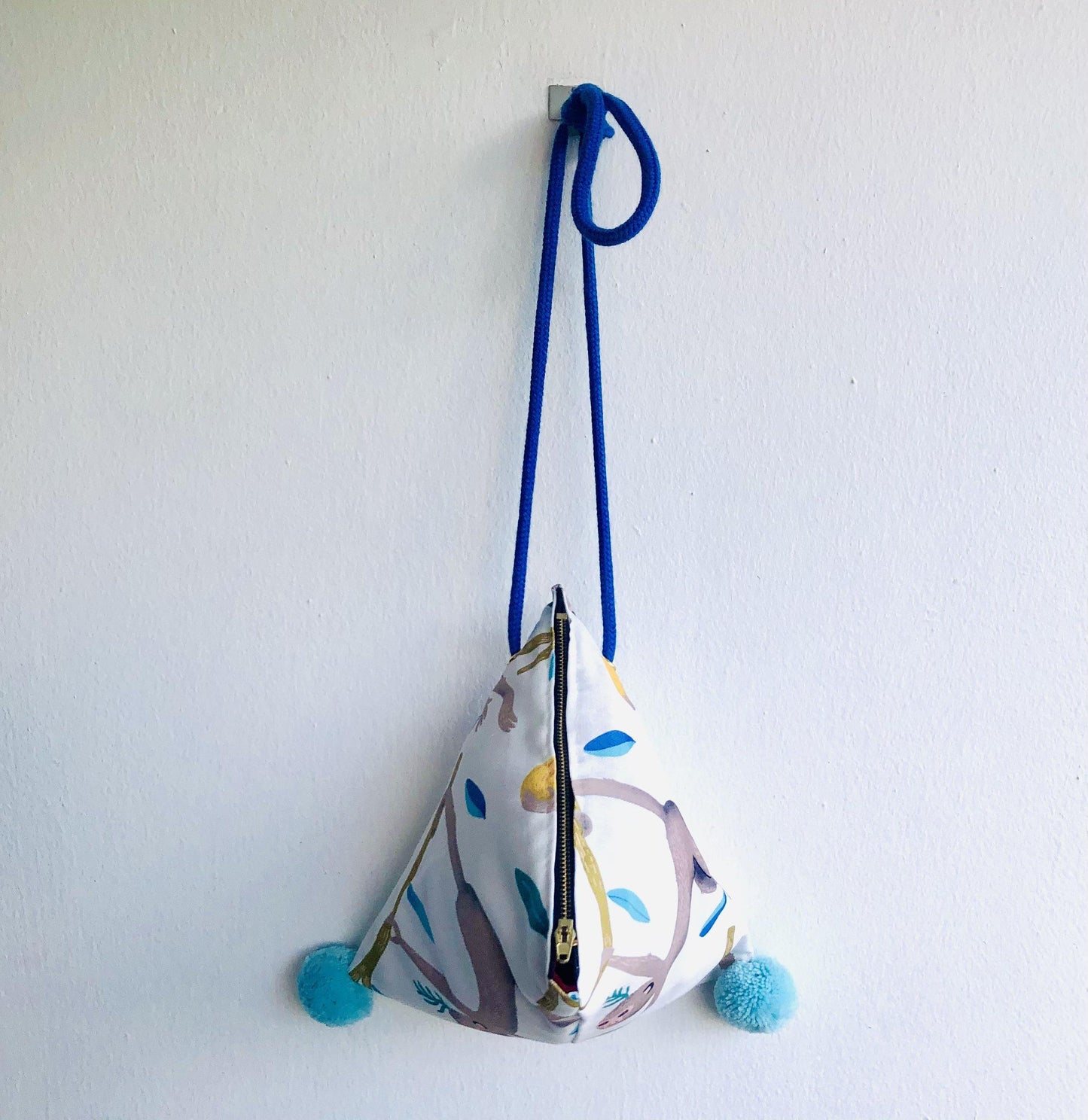 Cute triangle small bag , pom pom dumpling bag , eco friendly shoulder bag | Macaco - Jiakuma