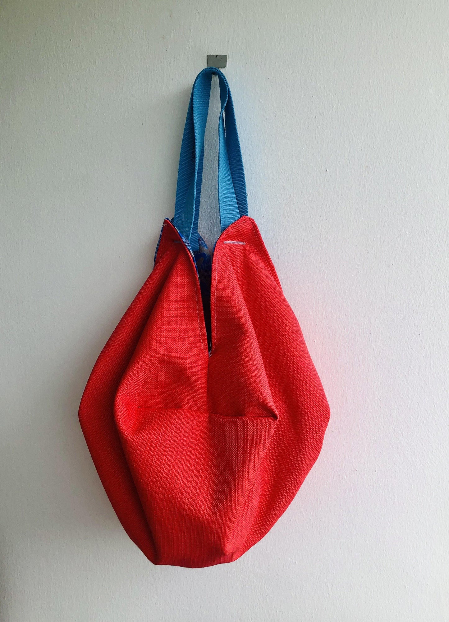 Shoulder sac bag , origami reversible bag , cool shopping most affordable eco bag | Azul Robert Kaufman - Jiakuma