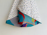 Origami bento bag , colorful tote bag , eco friendly fabric shoulder bag.  Japanese inspired bag | Spring palette