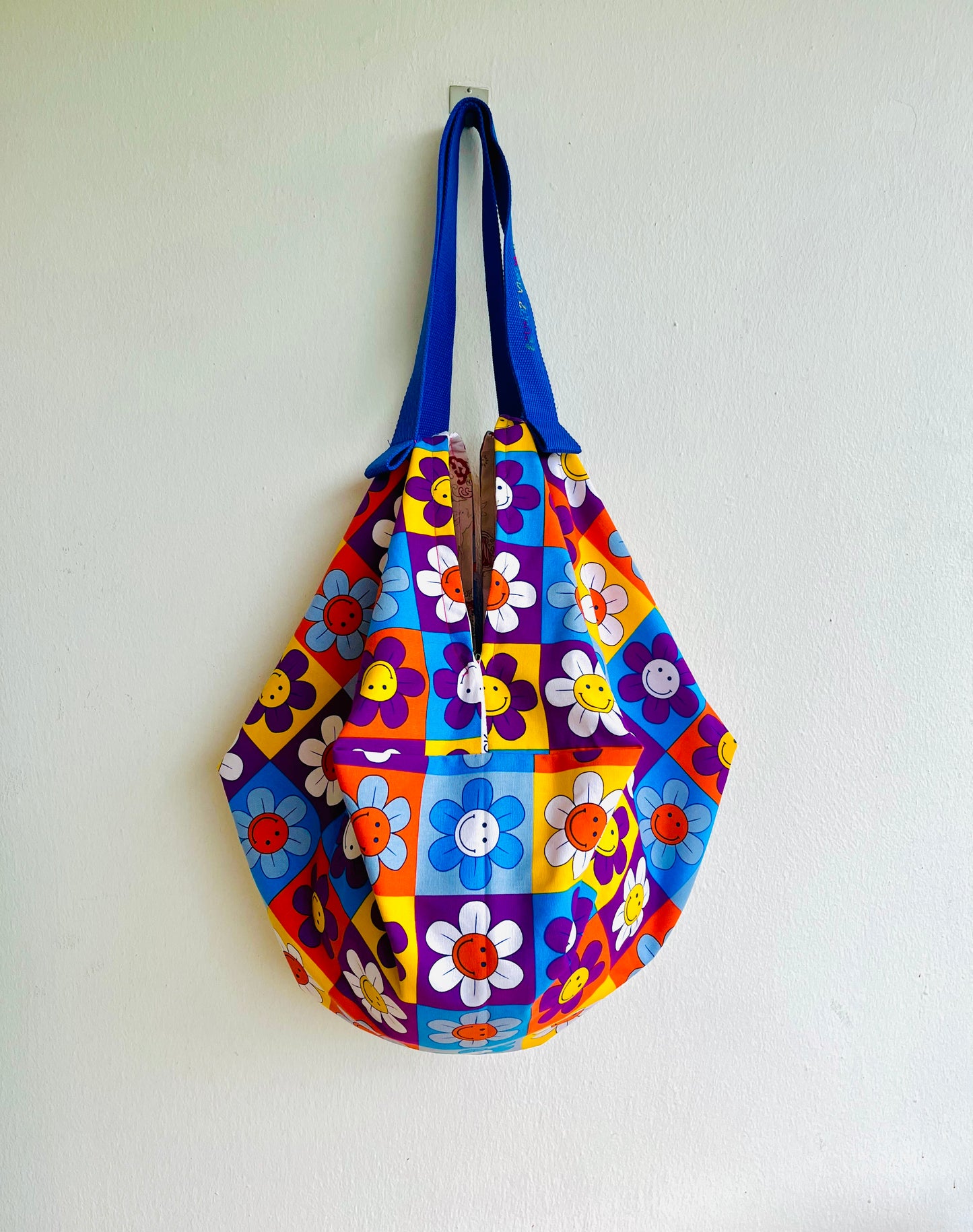 Origami sac bag , colorful reversible bag , shoulder Japanese inspired sac bag , eco friendly shopping bag | Margaritas felices - Jiakuma