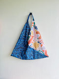 Origami bento bag , shoulder tote bag , colorful eco friendly bag , Japanese inspired bag | Beach days