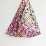 Shoulder tote bag , origami bento bag , fabric triangle eco bag | Rainbows - Jiakuma