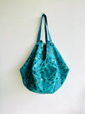 Origami Japanese bag , reversible sac bag , fabric shopping bag , Japanese print fabric bag | Palm trees in Japan