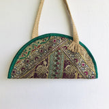 Shoulder Indian fabric small tote bag , handmade embroidery beautiful weekend bag | Karishma - Jiakuma