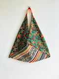 Origami tote bag , fabric shoulder eco bag , Japanese inspired triangle bag | Amazonas
