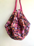 Origami sac bag , reversible fabric shoulder bag , Japanese fabric bag | Autumn garden