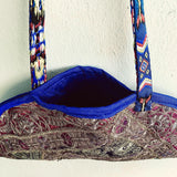 Handmade Indian embroidery textile bag , shoulder rigid semicircle bag | Jaipur - Jiakuma