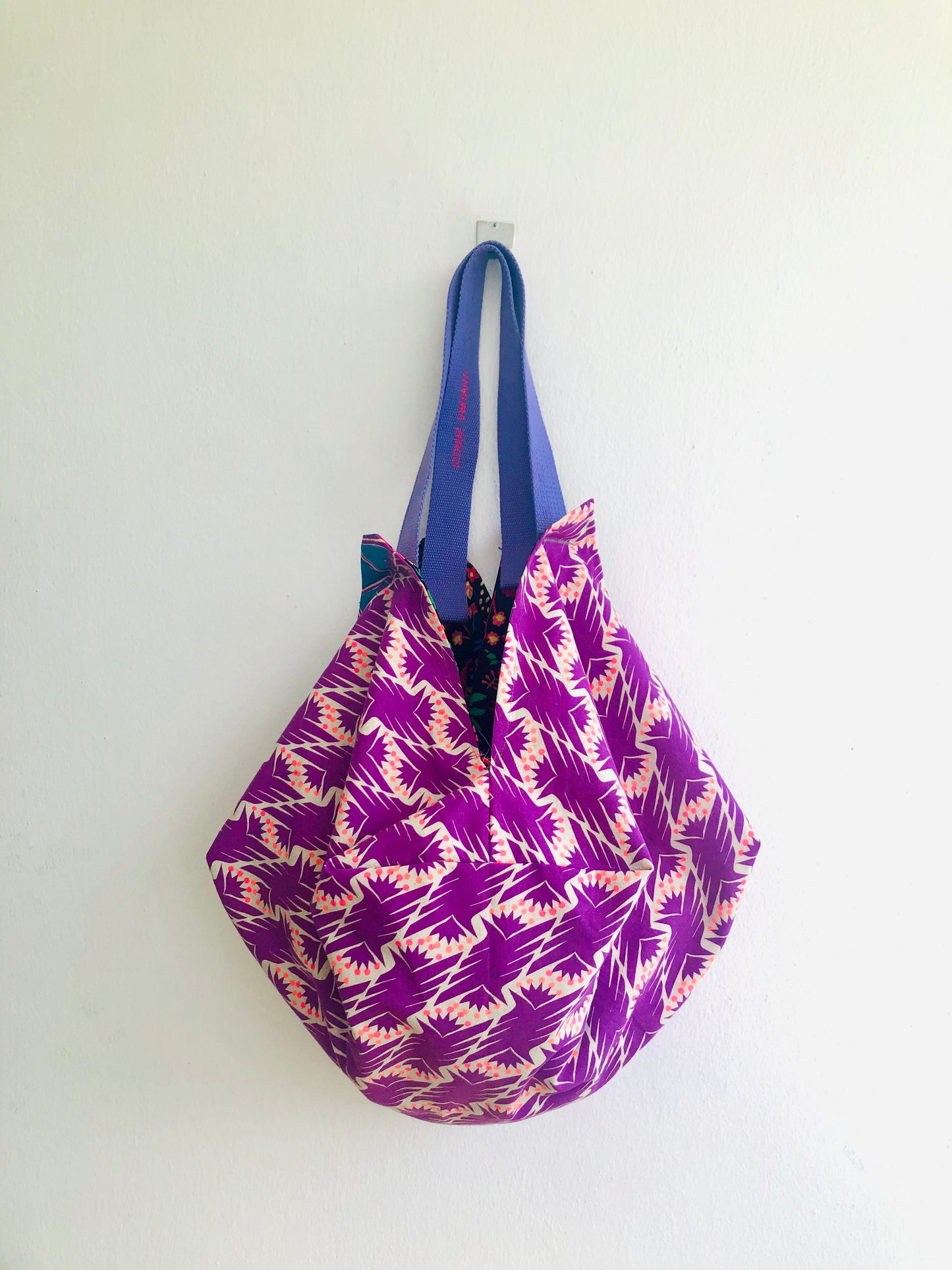 Bolso de hombro ecológico colorido, bolso de mano reversible de origami | Garden life