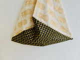 Origami tote bag , shoulder bento bag , handmade triangle Japanese inspired bag | Golden pineapples