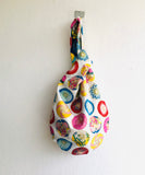 Handmade Japanese inspired bag , reversible knot bag , cute small wrist bag | Japanese umbrellas
