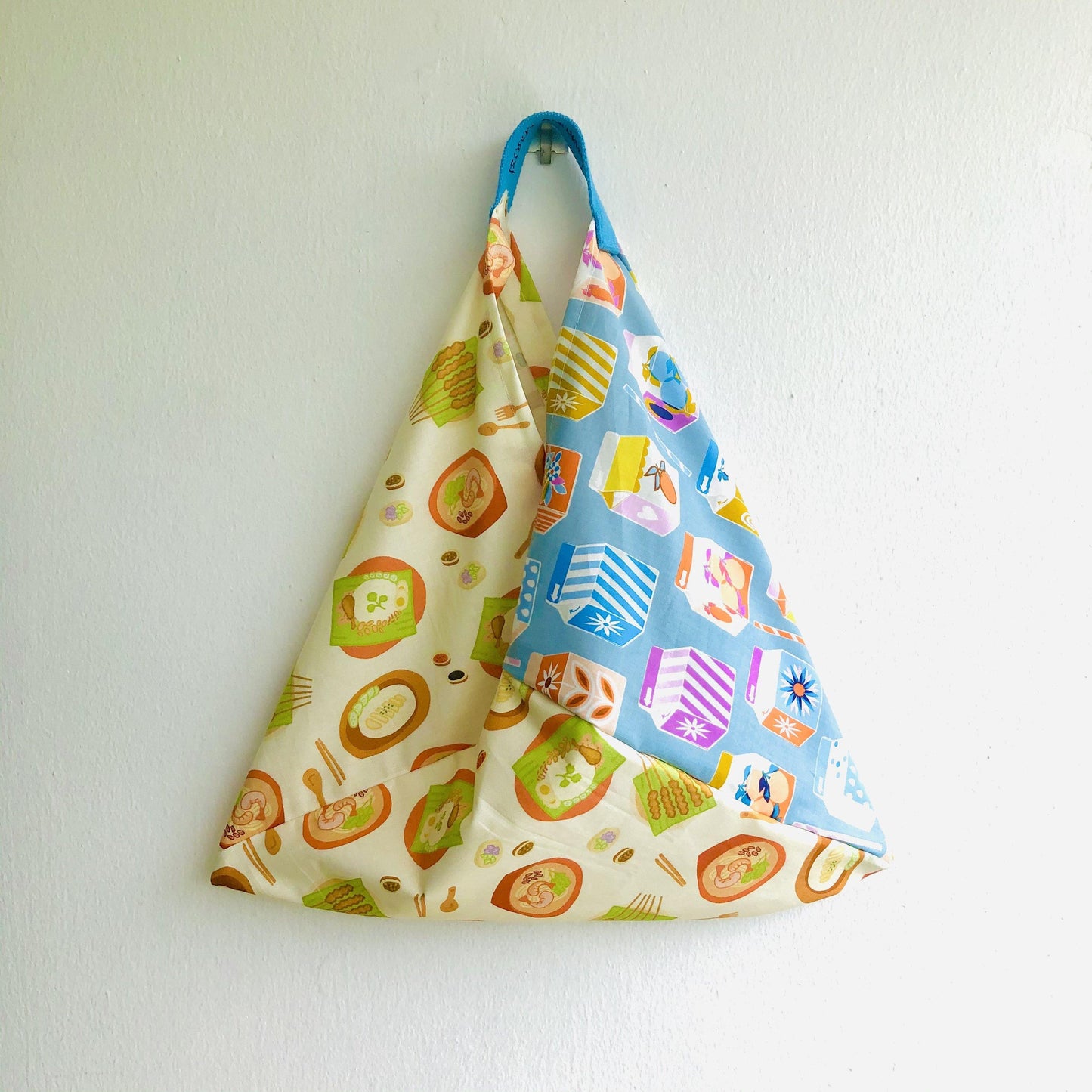 Origami bag , triangle bento tote bag ,fabric eco handmade shoulder bag |  Today I feel like having Laksa - Jiakuma