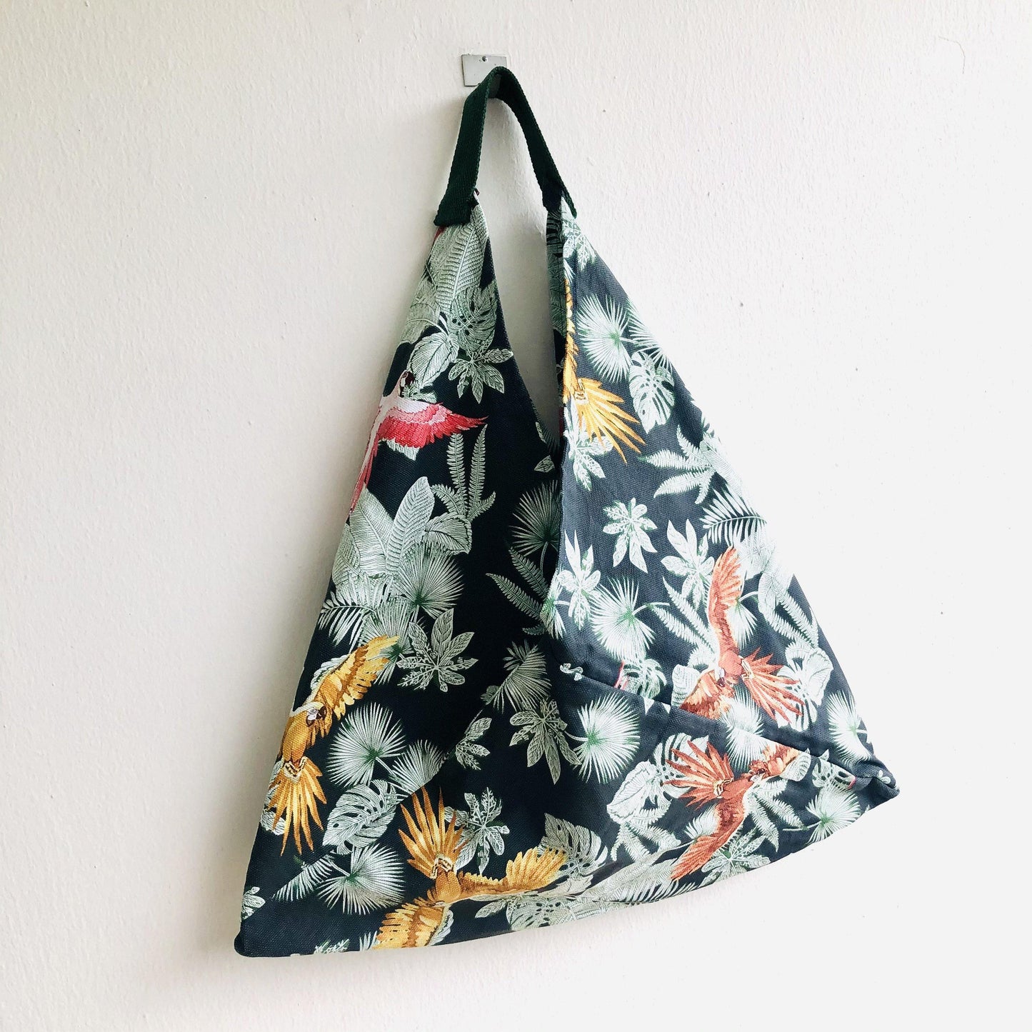 Origami tote bag , shoulder origami bento bag , eco friendly shopping bag | Tropical birds - Jiakuma