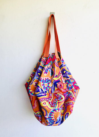 Shoulder sac origami bag , handmade reversible unique bag | Australian snakes - Jiakuma