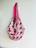 Reversible origami sac bag , colorful fabric shoulder bag , Japanese inspired sac bag | Fizzy papaya