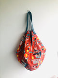 Shoulder sac bag , origami tote bag , reversible eco friendly colorful bag | Lets go out to the hawker - Jiakuma