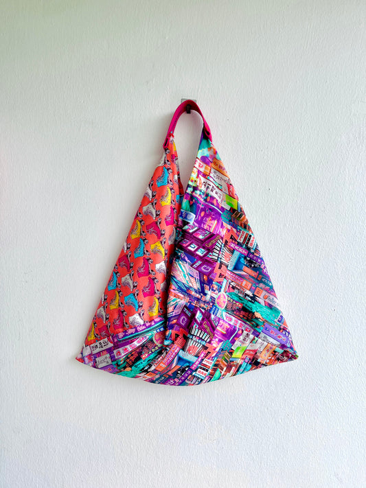 Origami colorful tote bag , Japanese inspired bento bag , origami bento fabric eco bag | Skating in Tokyo while I wait to go and make my nails 💅 - Jiakuma