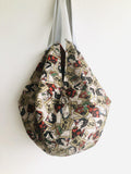 Shoulder origami sac, reversible eco friendly sac bag , Japanese inspired African fabric bag |  Japanese characters & African flowers - Jiakuma