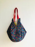 Sac origami shoulder bag , Japanese inspired reversible bag , colorful large sac bag | Maneki