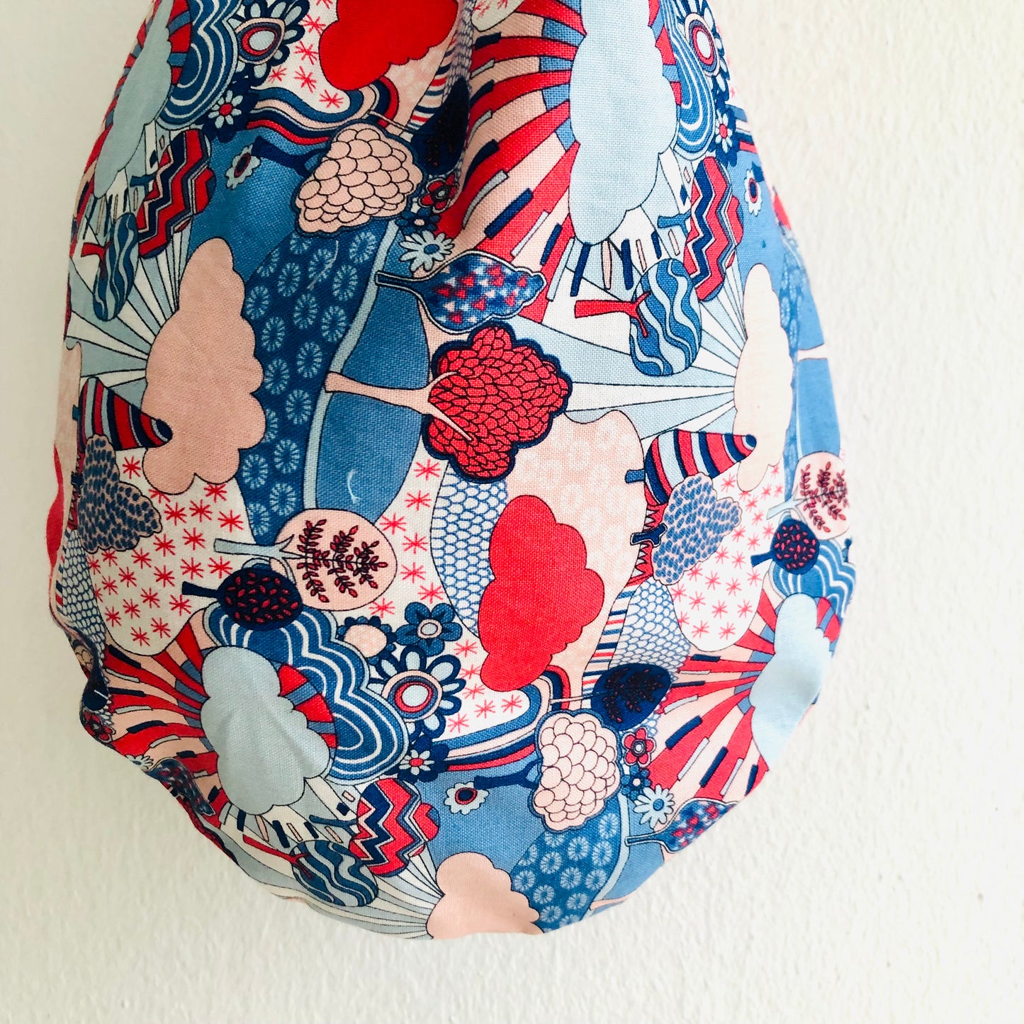 Small cute Japanese inspired bag, reversible fabric knot bag , wrist origami bag | Carnaby wonderland