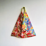 Origami bento bag , triangle tote fabric bag , colorful eco bag | Auspicious dragon in a red garden - Jiakuma