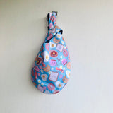 Origami knot bag , reversible fabric wrist bag , Japanese inspired bag | Brunch time !