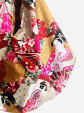 Origami sac bag , shoulder reversible fabric bag ,Japanese inspired bag | Geishas & Flowers - Jiakuma
