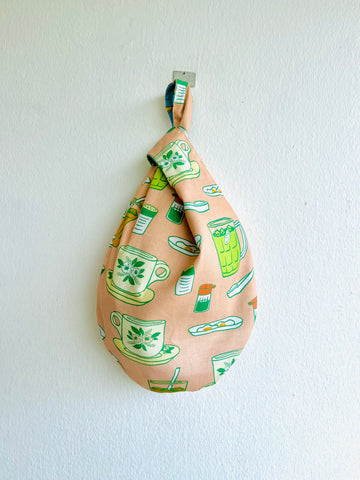 Small origami knot bag , cute Japanese inspired wrist bag | Brunch time at Tiong Bahru