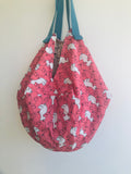 Origami sac shoulder bag , reversible shopping eco bag , Japanese inspired bag | The white lama