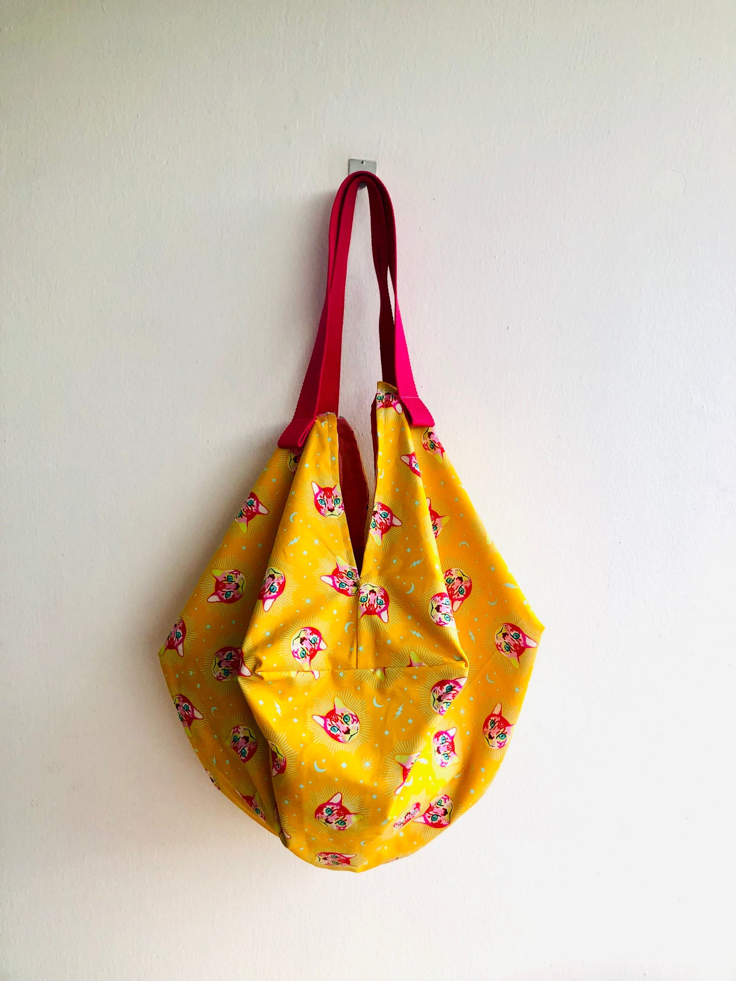 Origami sac reversible shoulder bag , colorful shopping eco bag | kitty kitty