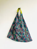 Origami bento bag , tote shoulder bag , fabric colorful eco bag , Japanese inspired bag | Dots dots dots