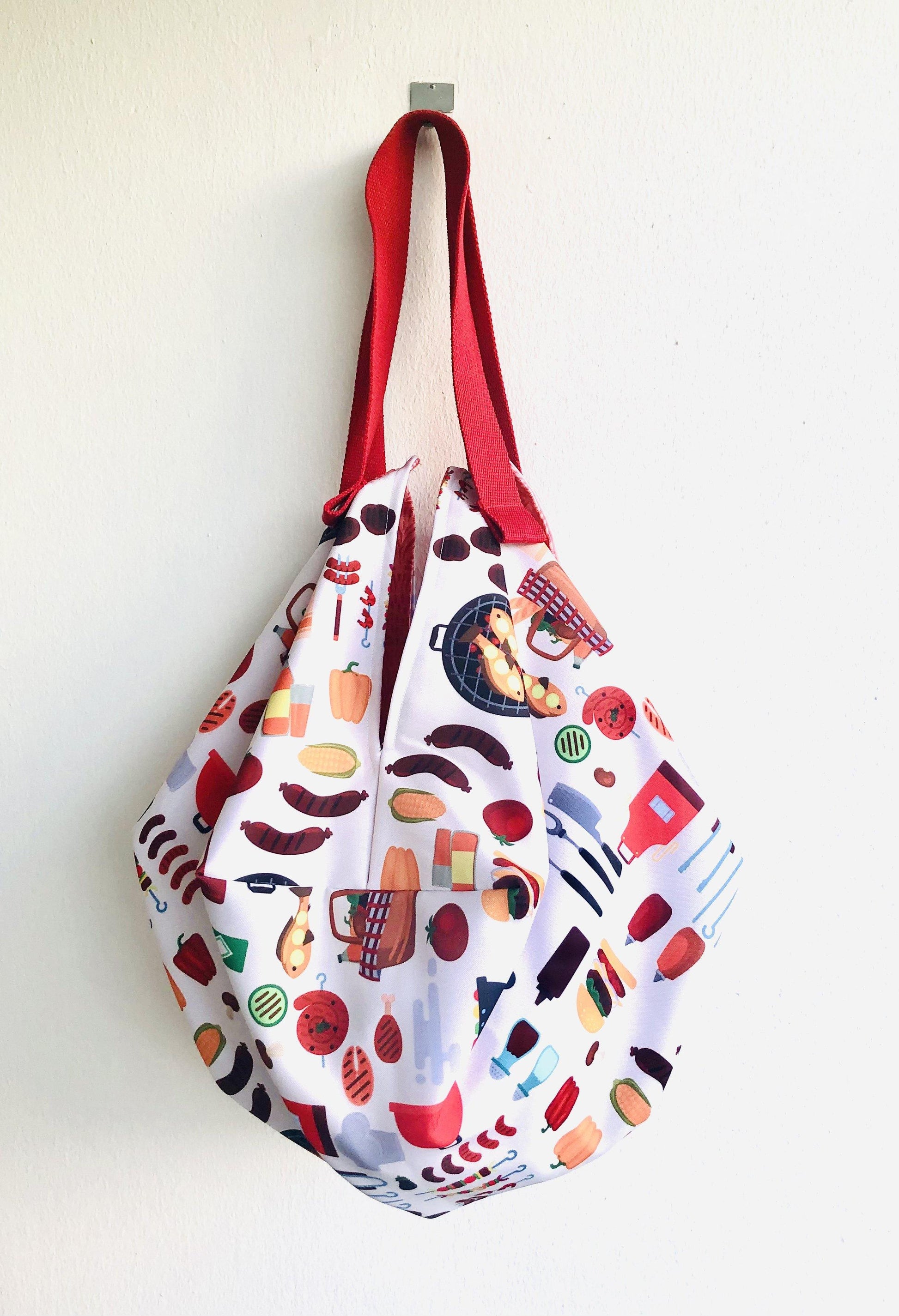 Sac shoulder origami bag , reversible handmade eco shopping bag | La barbacoa - Jiakuma