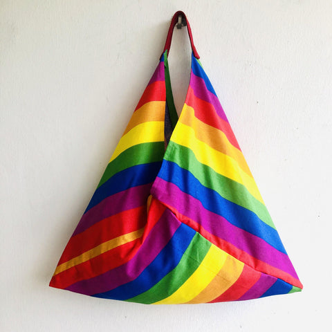 Orgami triangle shoulder bag, eco friendly handmade bag | arcoíris - Jiakuma