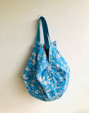 Reversible sac origami bag , Japanese fabric inspired bag ,handmade eco friendly shoulder shopping tote | Tie dye & a wild sea