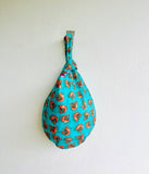 Origami colorful bag , knot Japanese inspired bag , reversible fabric wrist bag | Gambas 🍤