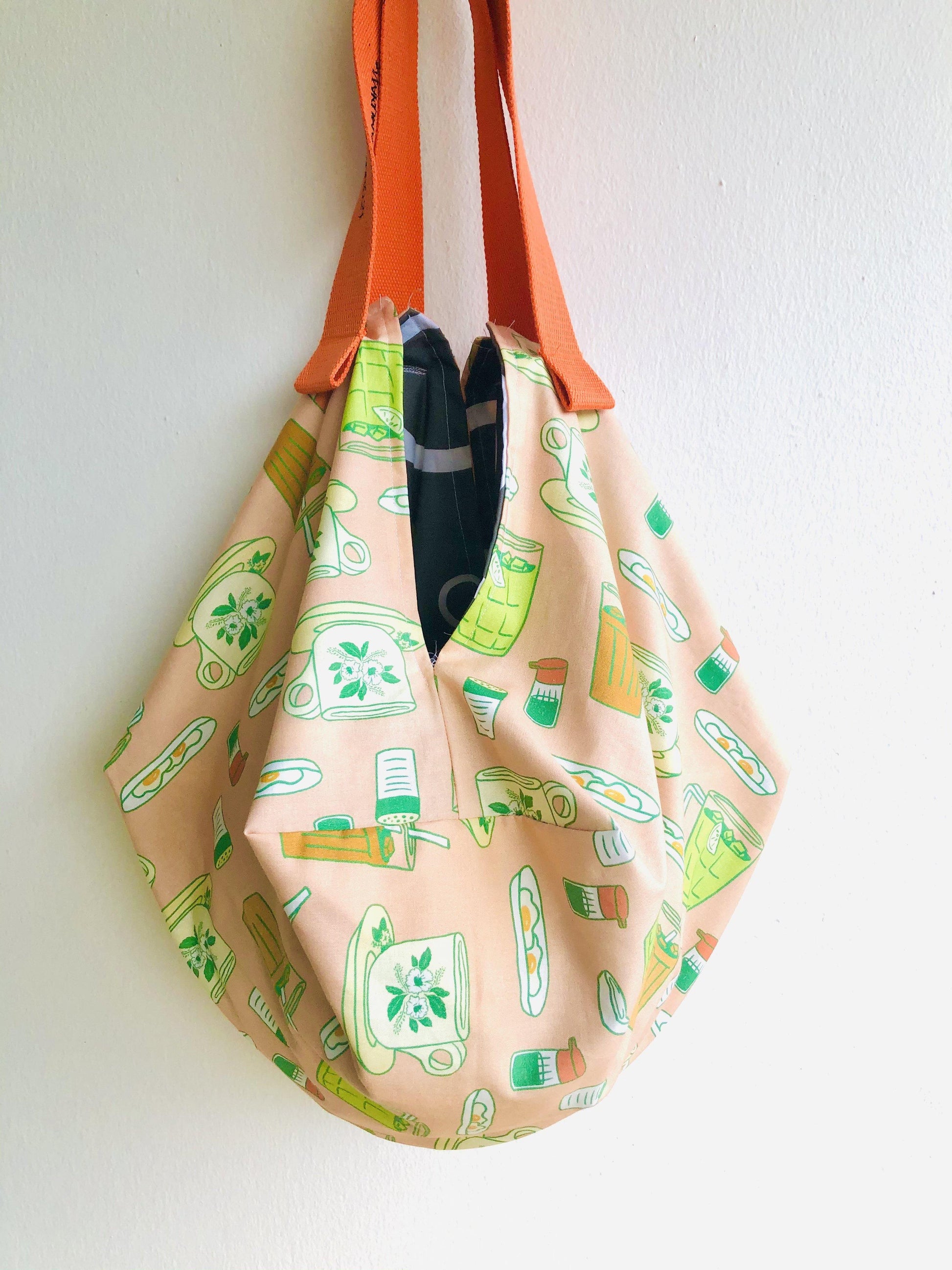 Origami sac shoulder bag , reversible eco friendly bag , cool fabric sac bag |  Can you buy me a teh please ? - Jiakuma