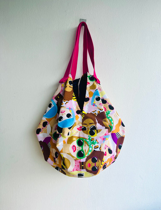 Origami sac shoulder bag , reversible Japanese inspired colorful bag , shopping shoulder bag | People from Ibiza - Jiakuma