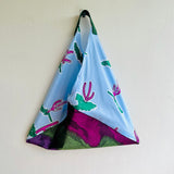 Origami tote bag , eco friendly triangle tote bag ,  bento Japanese bag , colorful fabric shoulder bag | Spiky