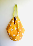 Sac bag , origami reversible fabric bag , handmade tote bag | Pumpkin - Jiakuma