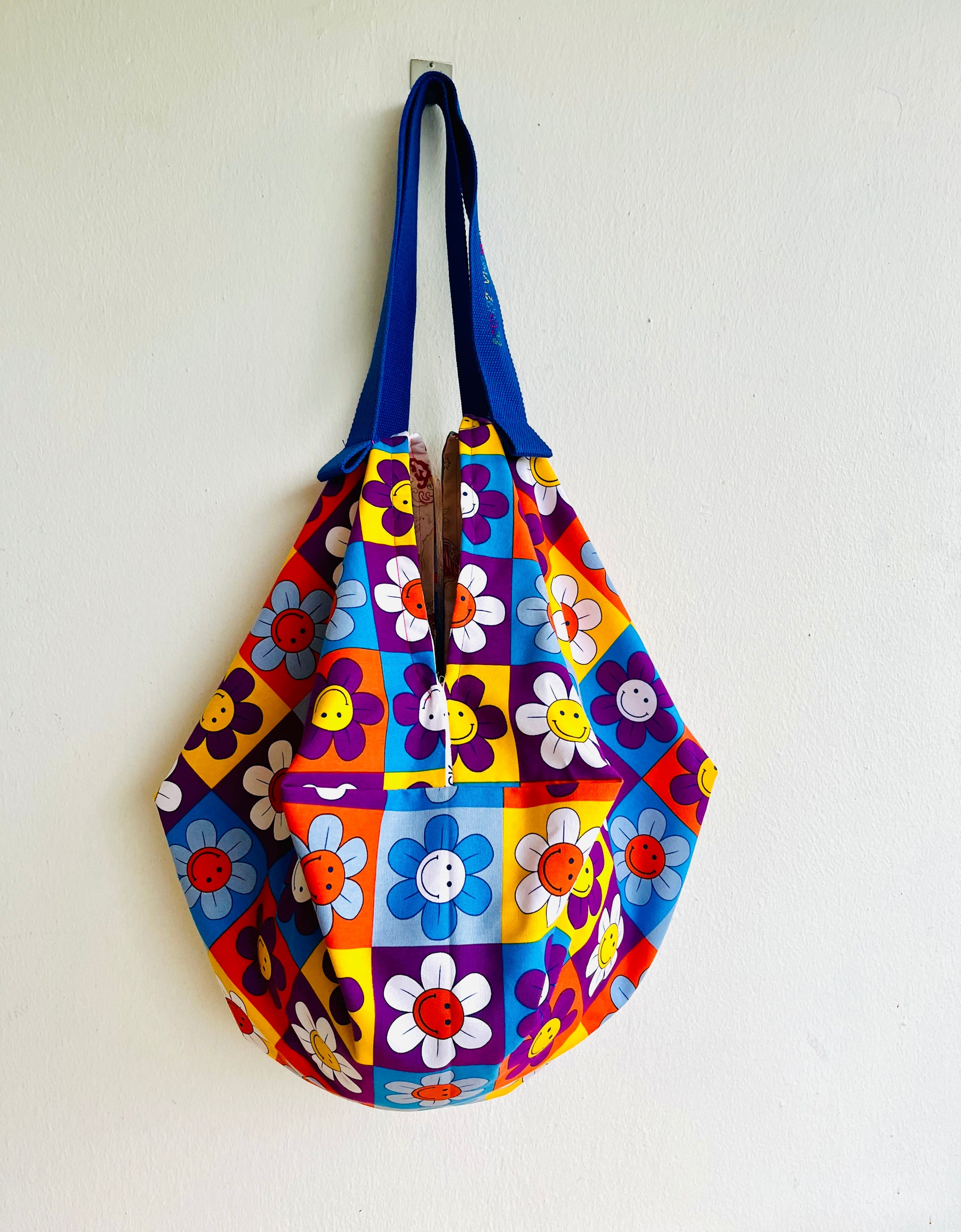 Origami sac bag , colorful reversible bag , shoulder Japanese inspired sac bag , eco friendly shopping bag | Margaritas felices - Jiakuma