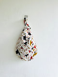 Small Japanese inspired knot bag , cute reversible fabric bag , colorful summer wrist bag | Going to Honolulu