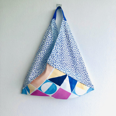 Origami shoulder bento bag, cool handmade fabric bag | Geometry & Signs - Jiakuma