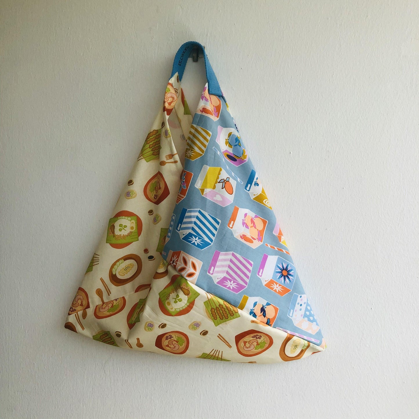 Origami bag , triangle bento tote bag ,fabric eco handmade shoulder bag |  Today I feel like having Laksa - Jiakuma