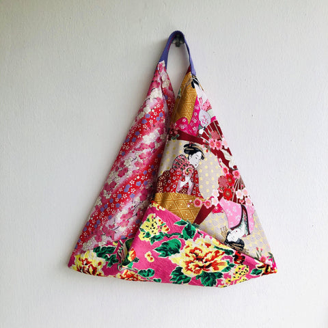Origami bento bag , Japanese inspired tote bag | Geishas watching the flowers bloom - Jiakuma